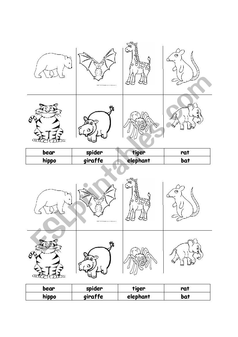 animal printable worksheet