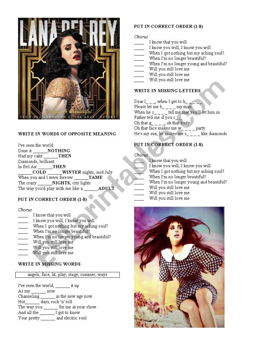 LANA DEL REY Â´YOUNG AND BEAUTIFULÂ´ 