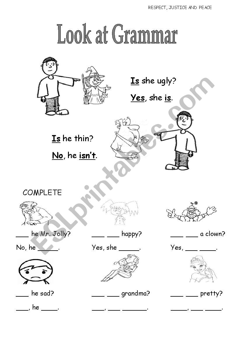 Grammar worksheet Verb to be Quesions