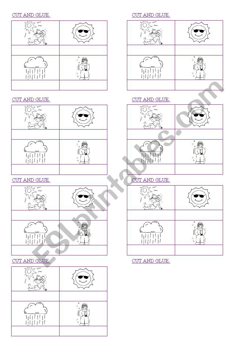Read, cut and glue worksheet