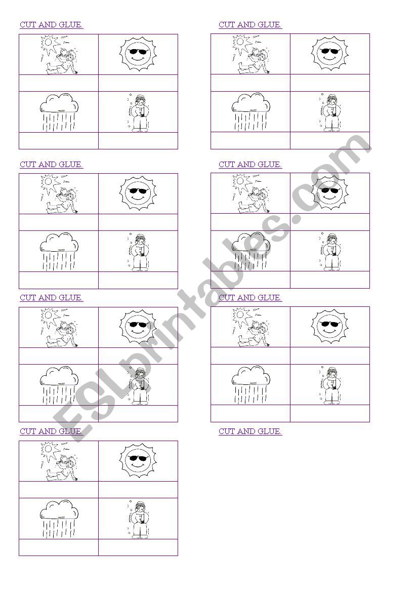 Read, cut and glue worksheet