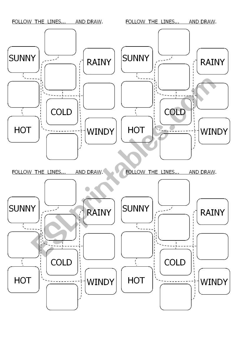 Follow the lines and draw. worksheet