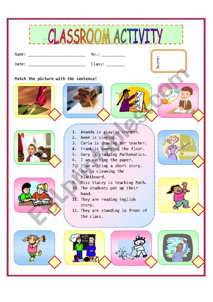 Classroom Activity worksheet