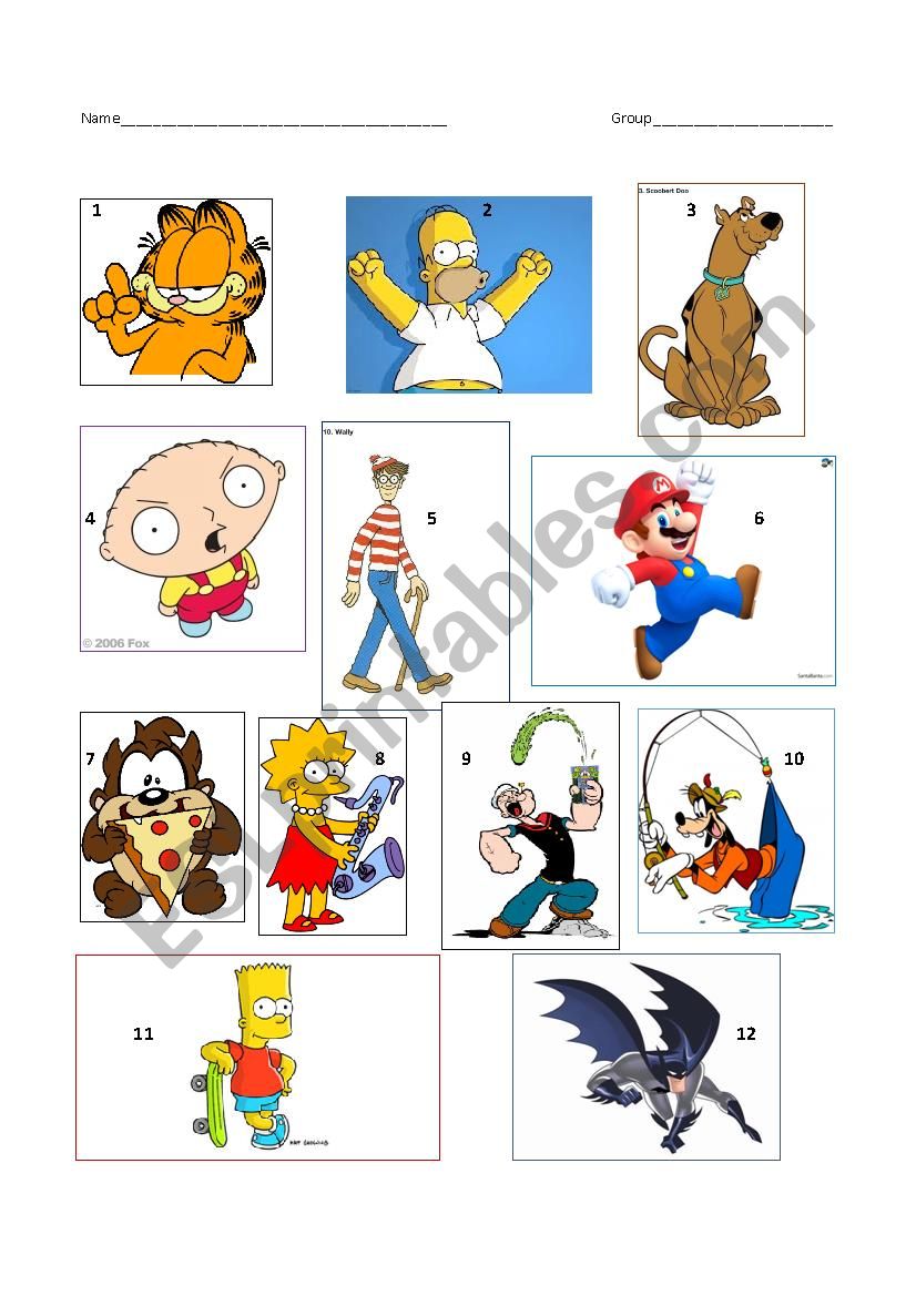 SUPERLATIVE CARTOONS! worksheet