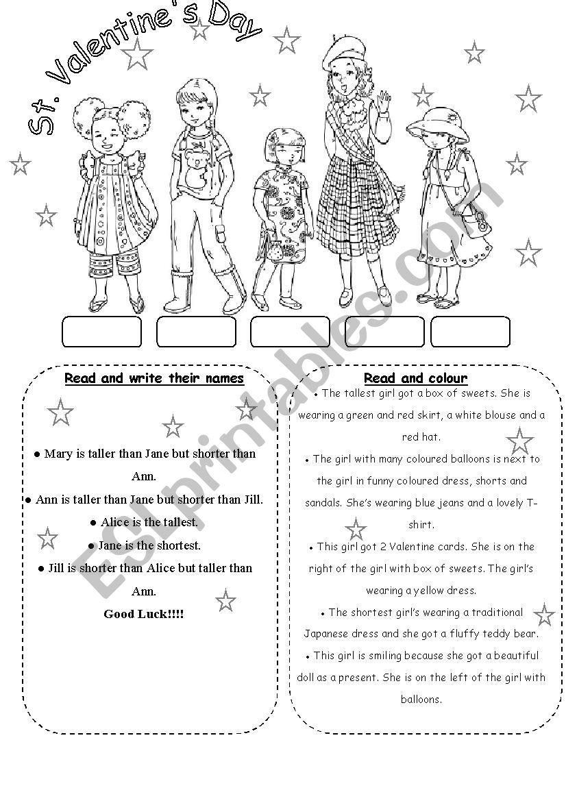 St.Valentines Day quiz worksheet