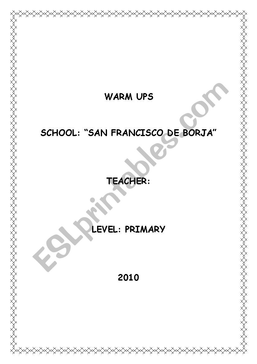 warm ups worksheet