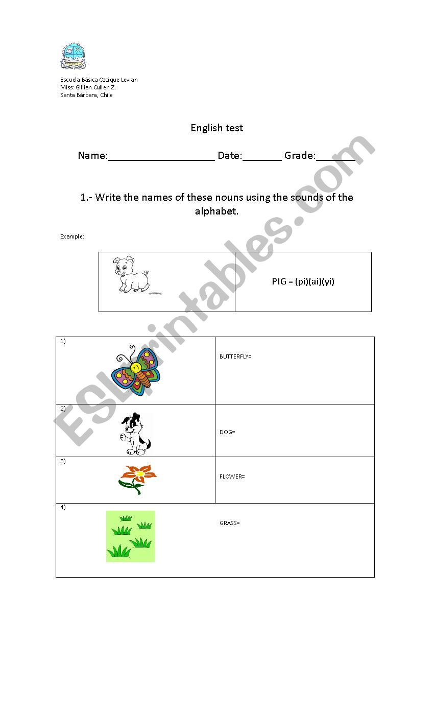 Spelling Bee worksheet