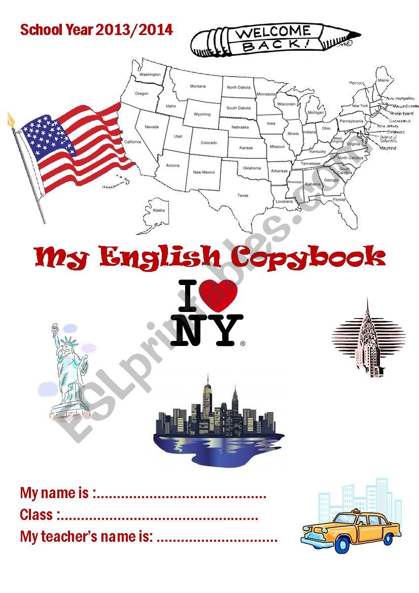 Copybook cover school year 2014 NYC