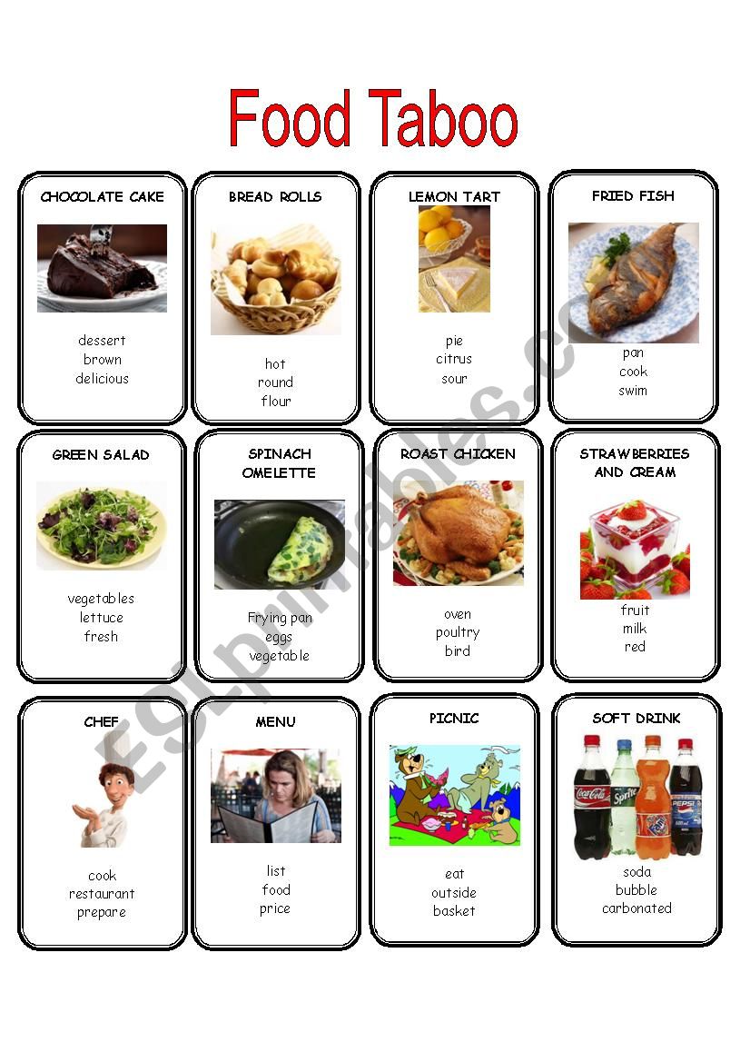 Food Taboo 1/2 worksheet