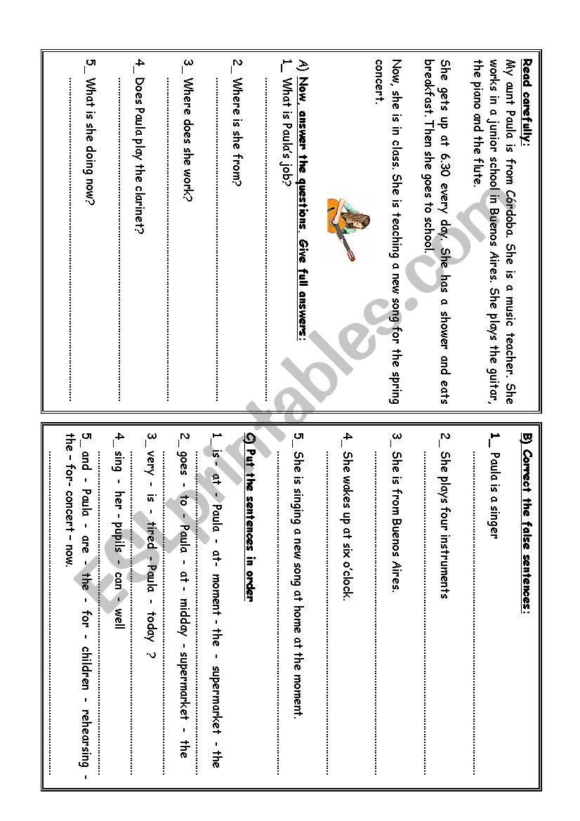 Revision Present Simple  Presen Continuous