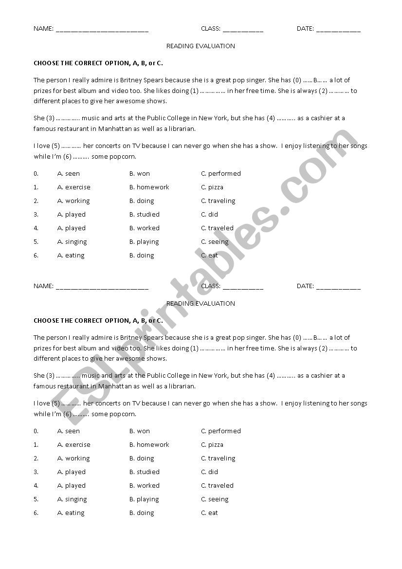 COLLOCATIONS PET worksheet