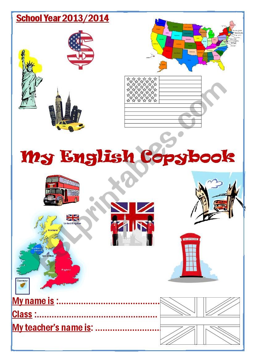Copybook cover 2014 England USA