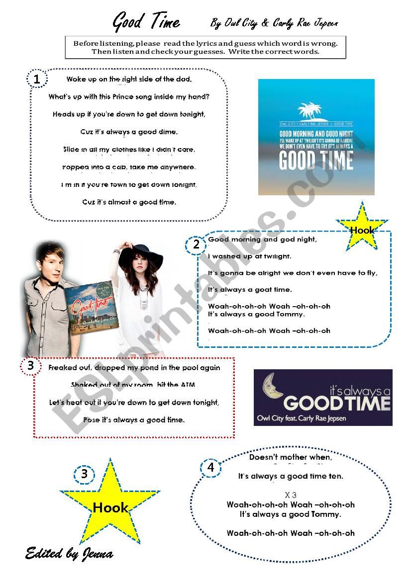 Good Time - Change the text worksheet