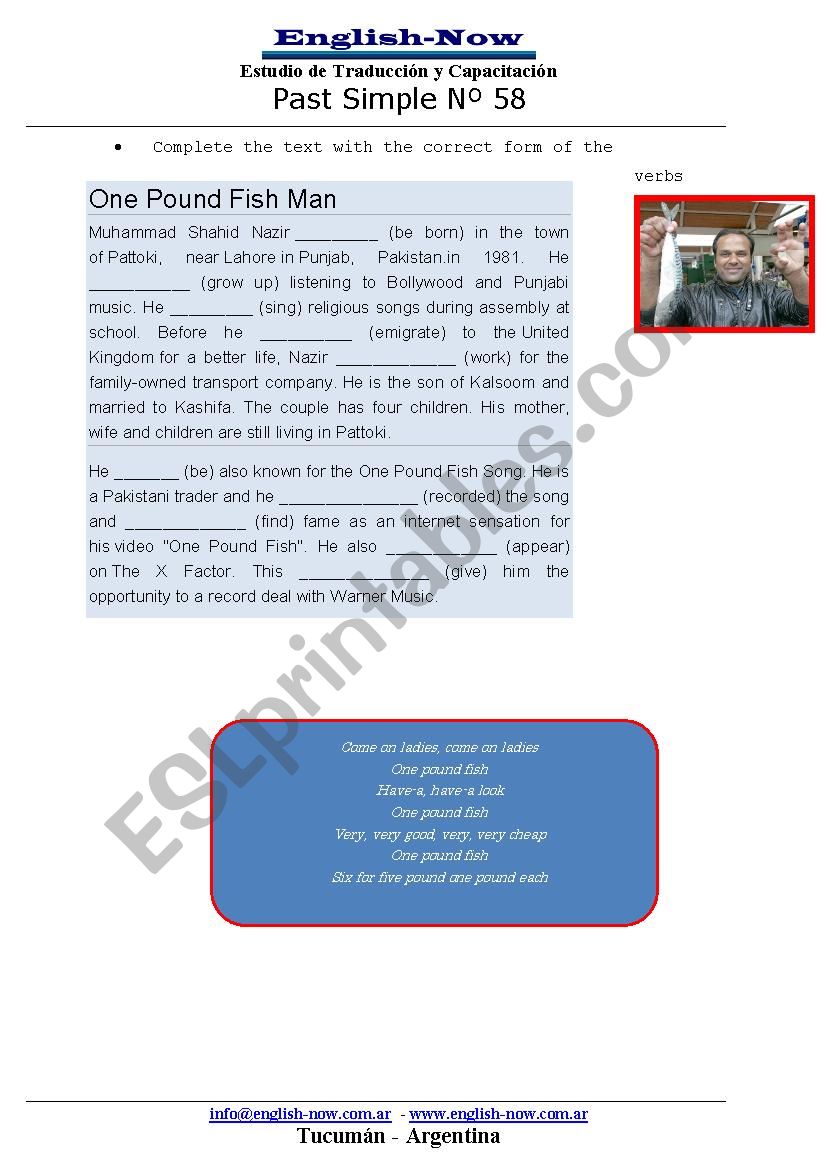 one pound one fish worksheet