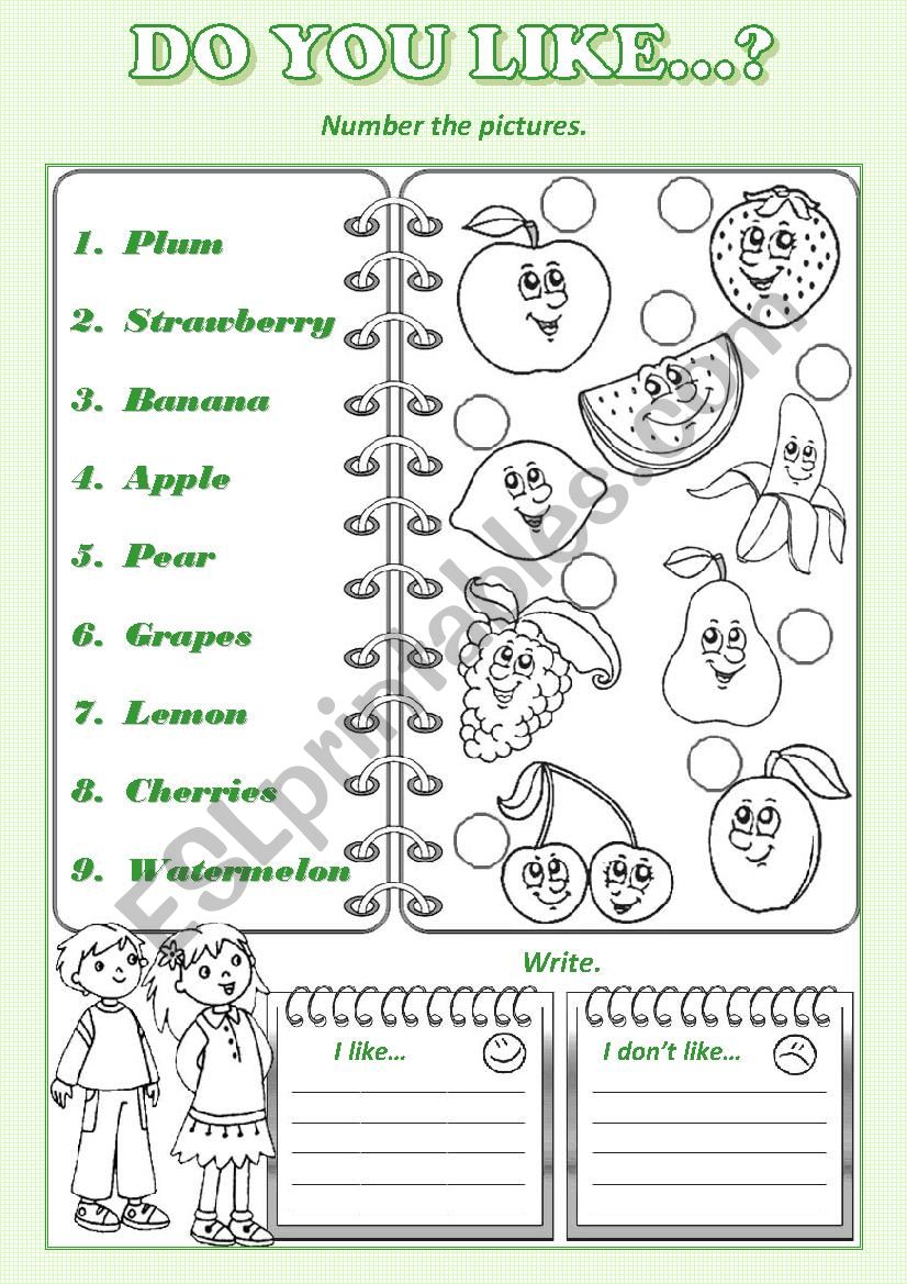 DO YOU LIKEâ€¦? worksheet
