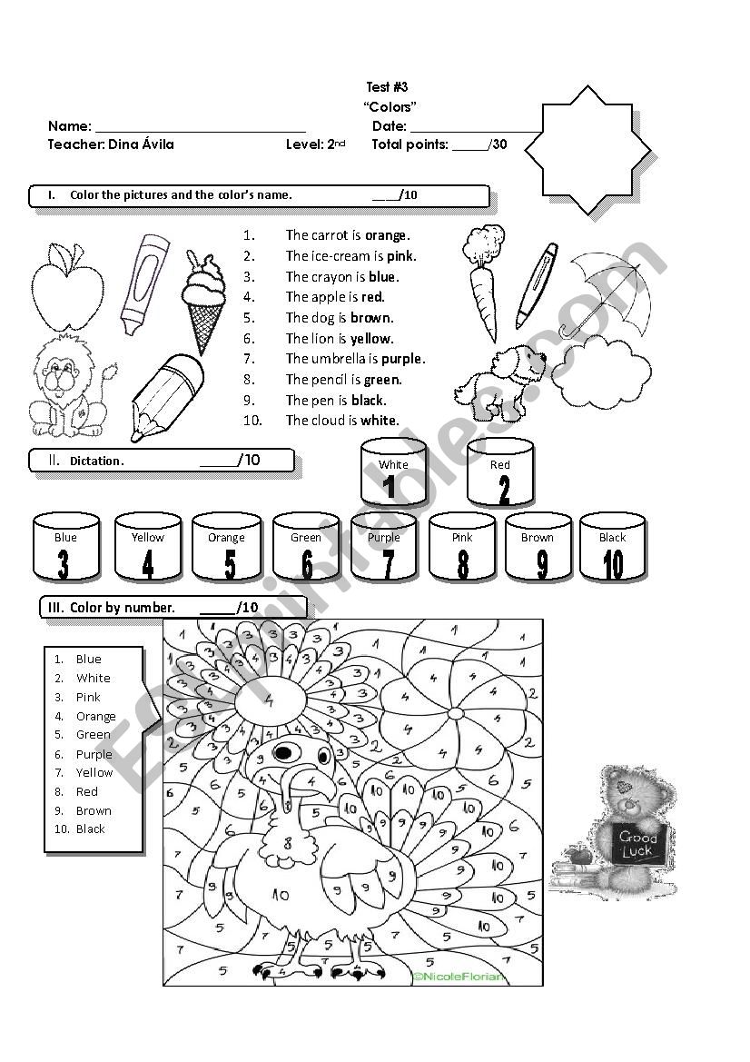 Colors worksheet