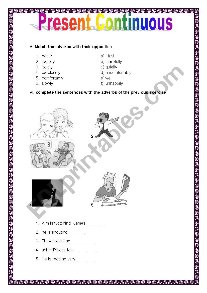 Present Continuous Part 2 worksheet