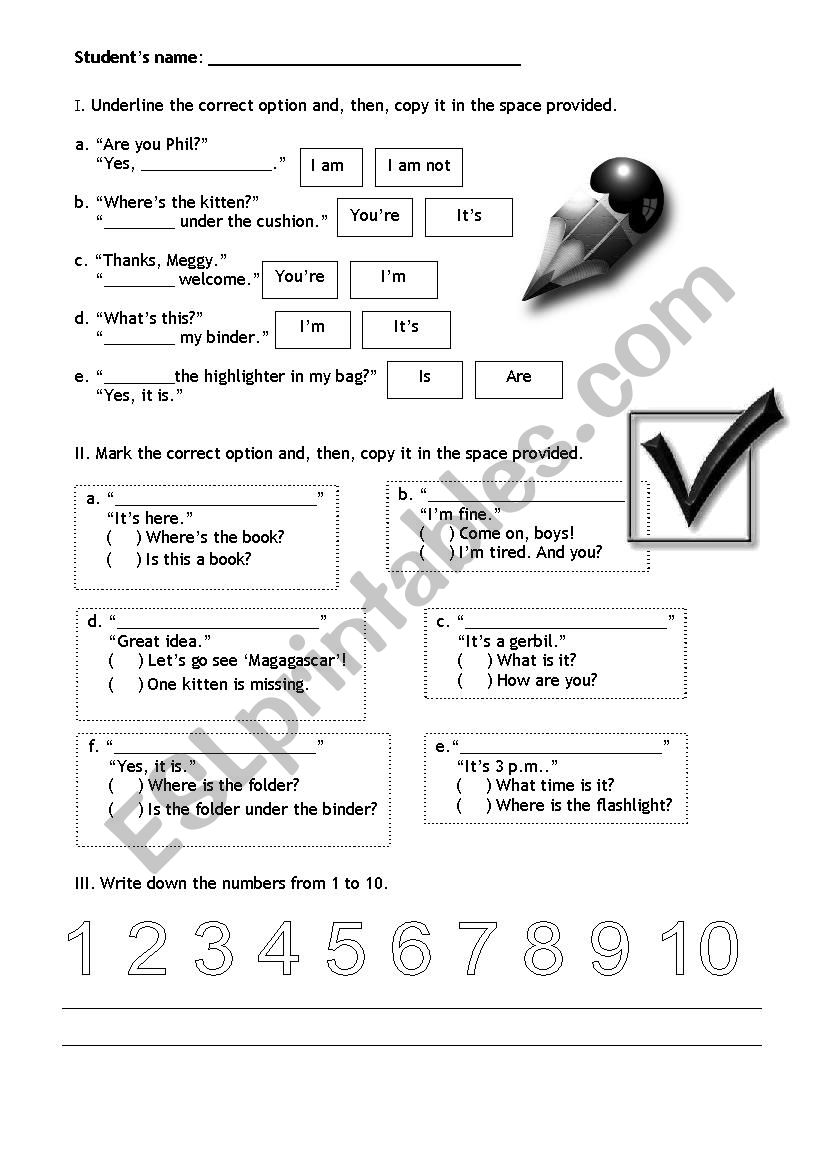 Kids Beginners worksheet