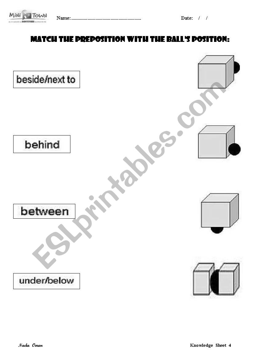 prepositions worksheet  worksheet