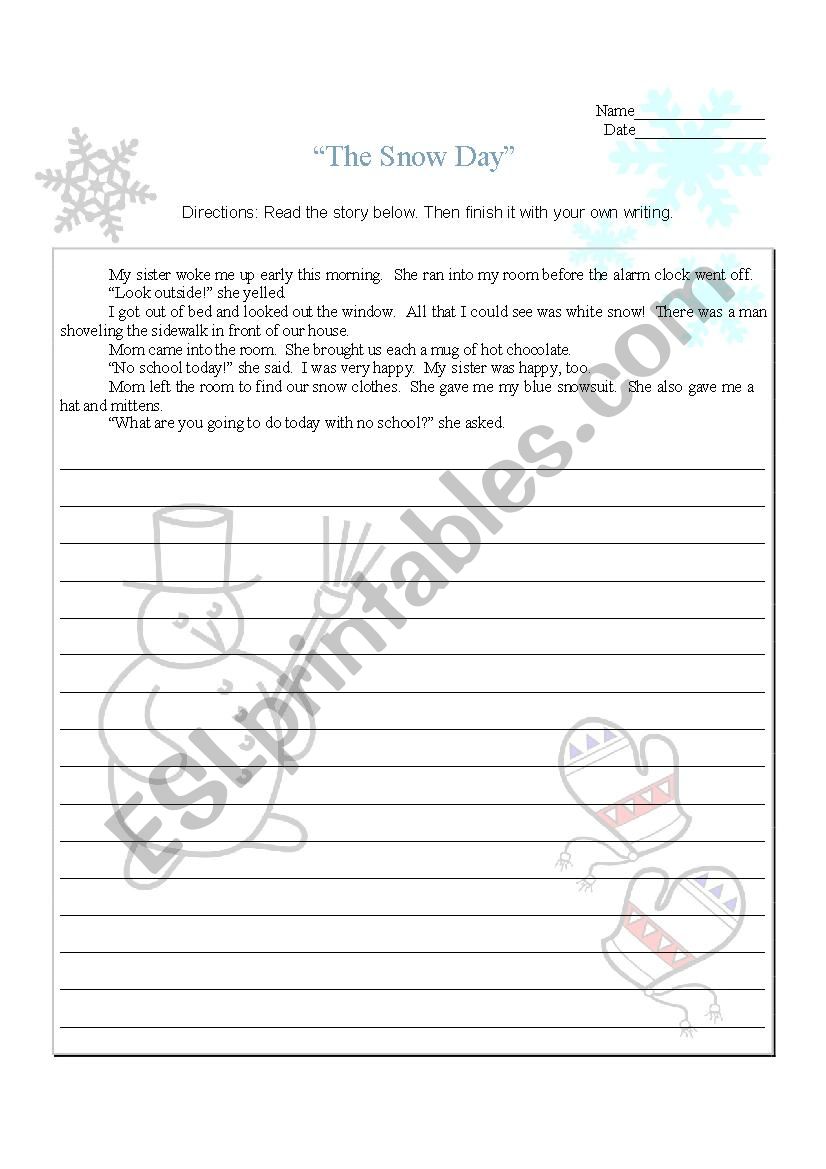 snowman worksheet