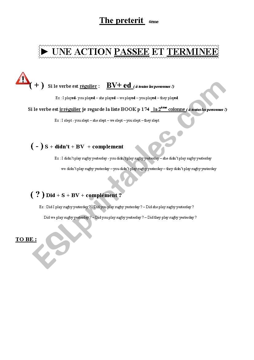 preterit worksheet