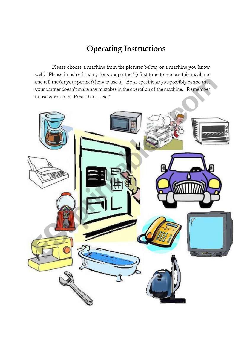 Operating Instructions worksheet