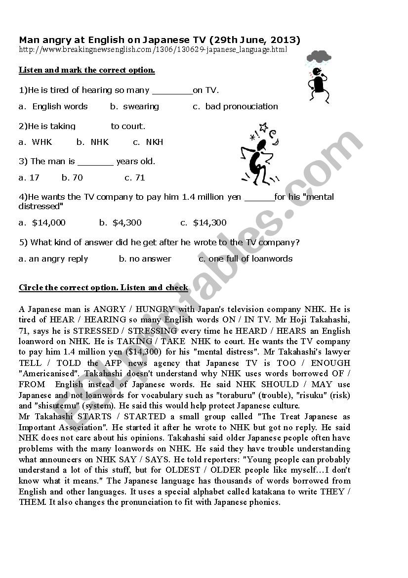 NEWS worksheet