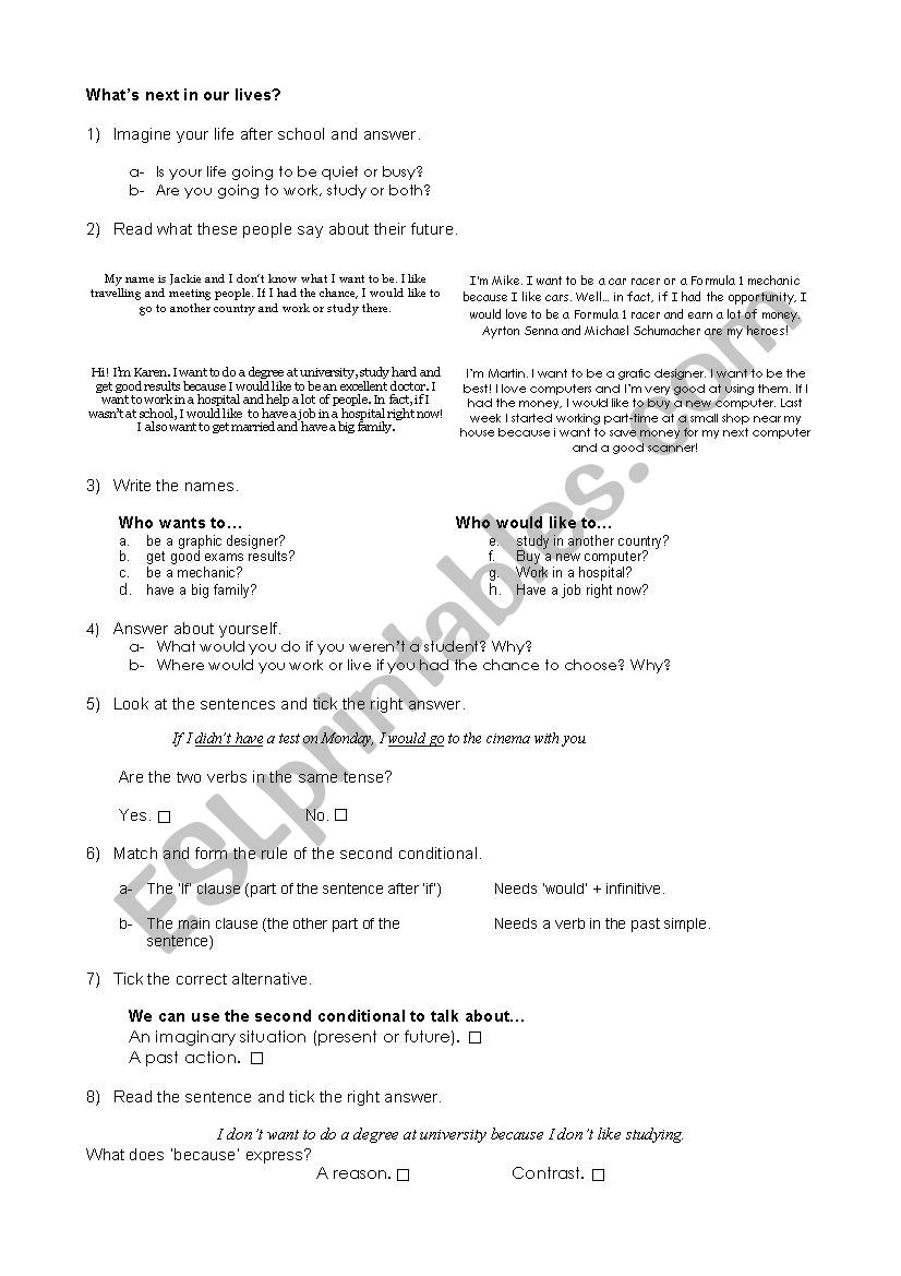 Second Conditional  worksheet