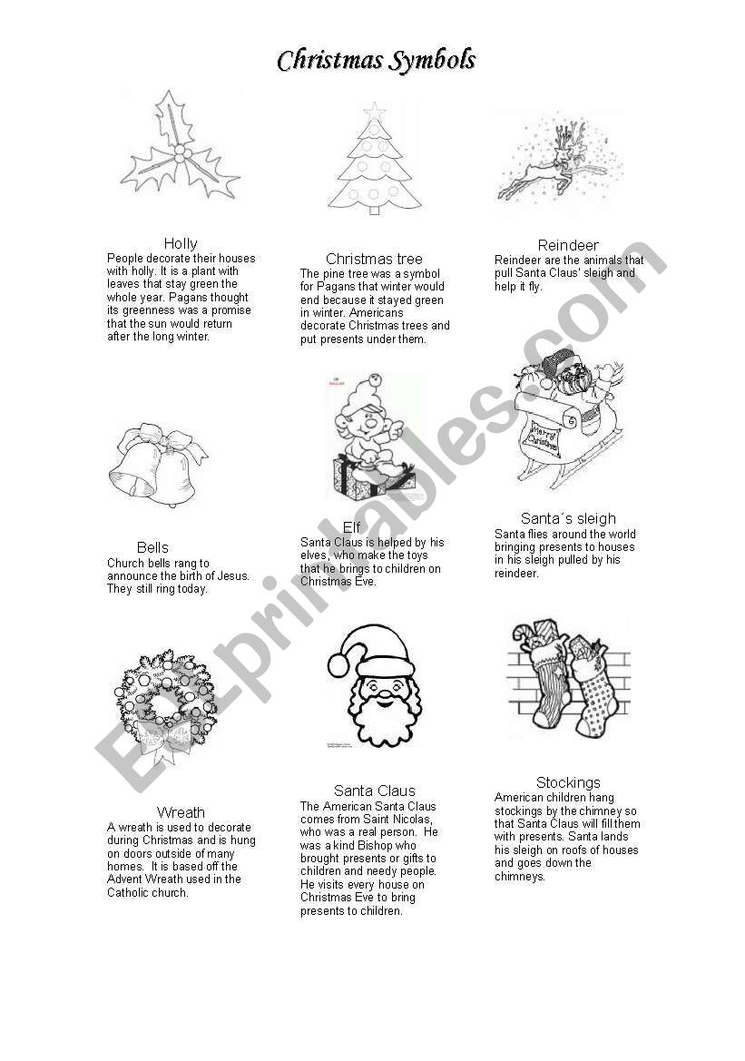 Christmas Symbols Coloring Page