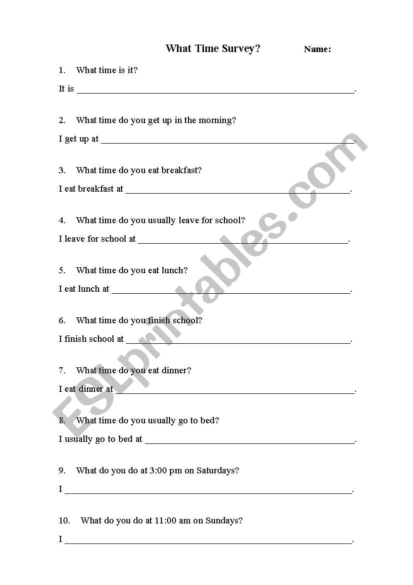 Partner Interview worksheet