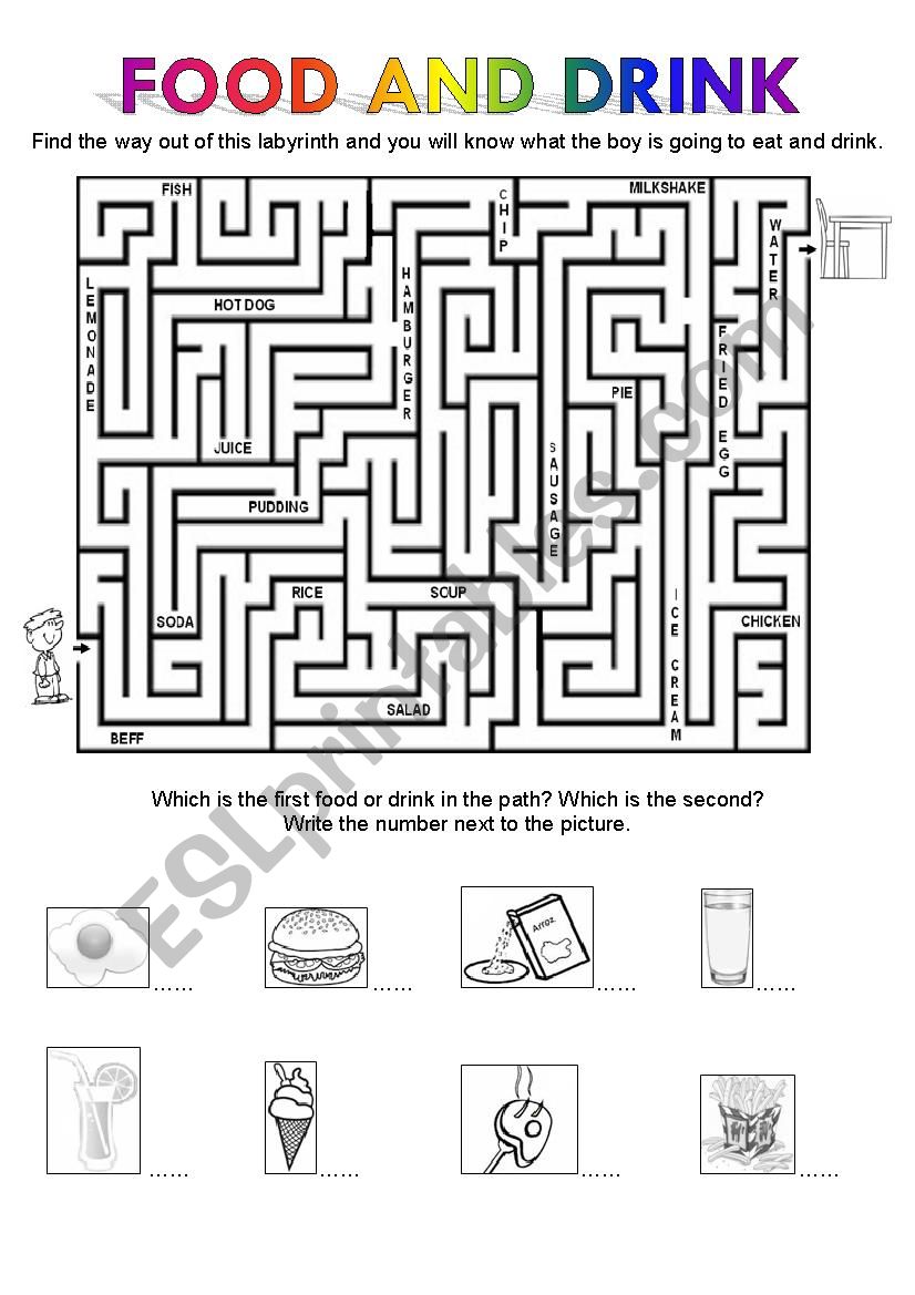 Food and Drink worksheet