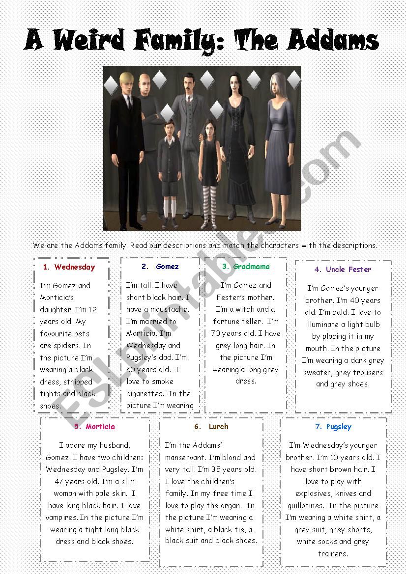 A weird Family: The Addams worksheet