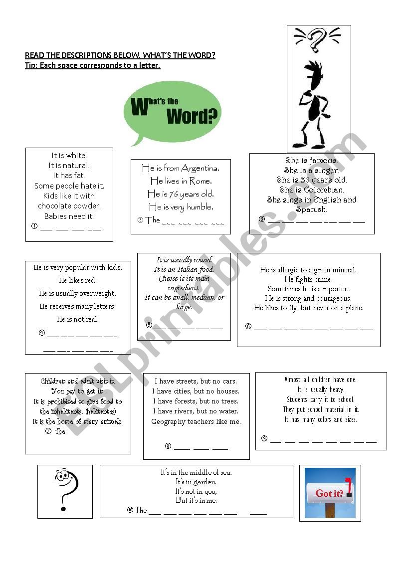 What is it? worksheet