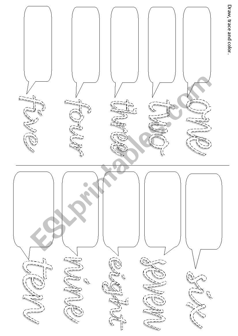 Numbers, objects and colours worksheet