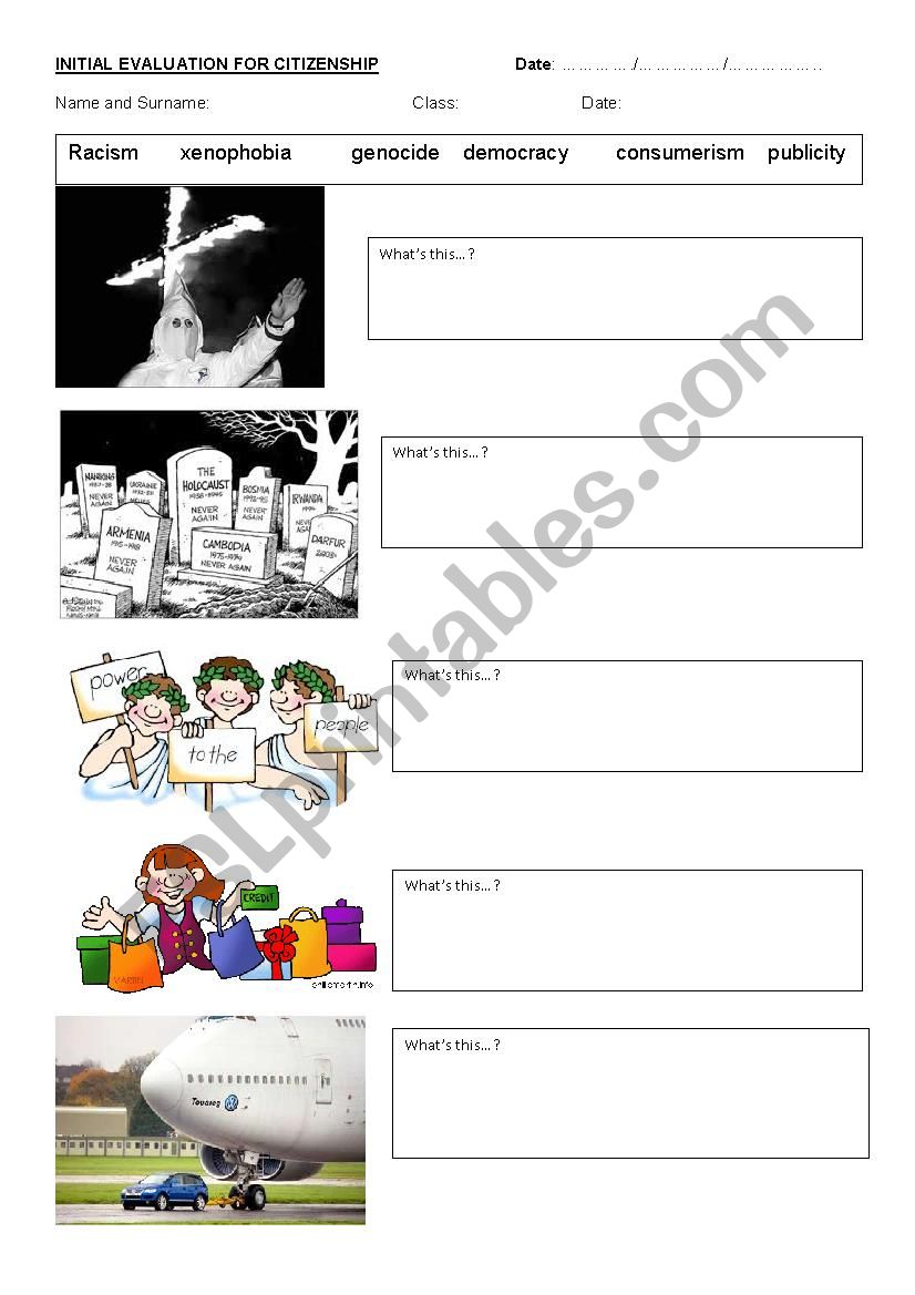 citizenship worksheet