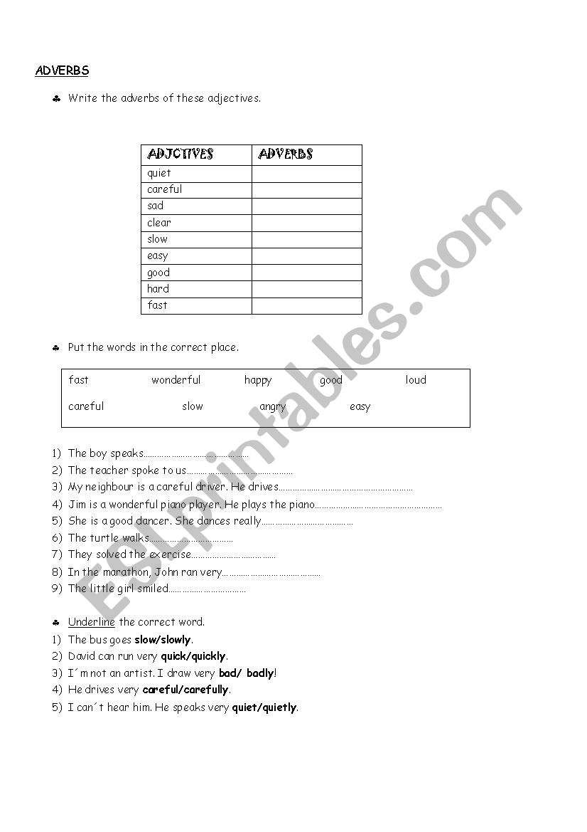 Practice worksheet