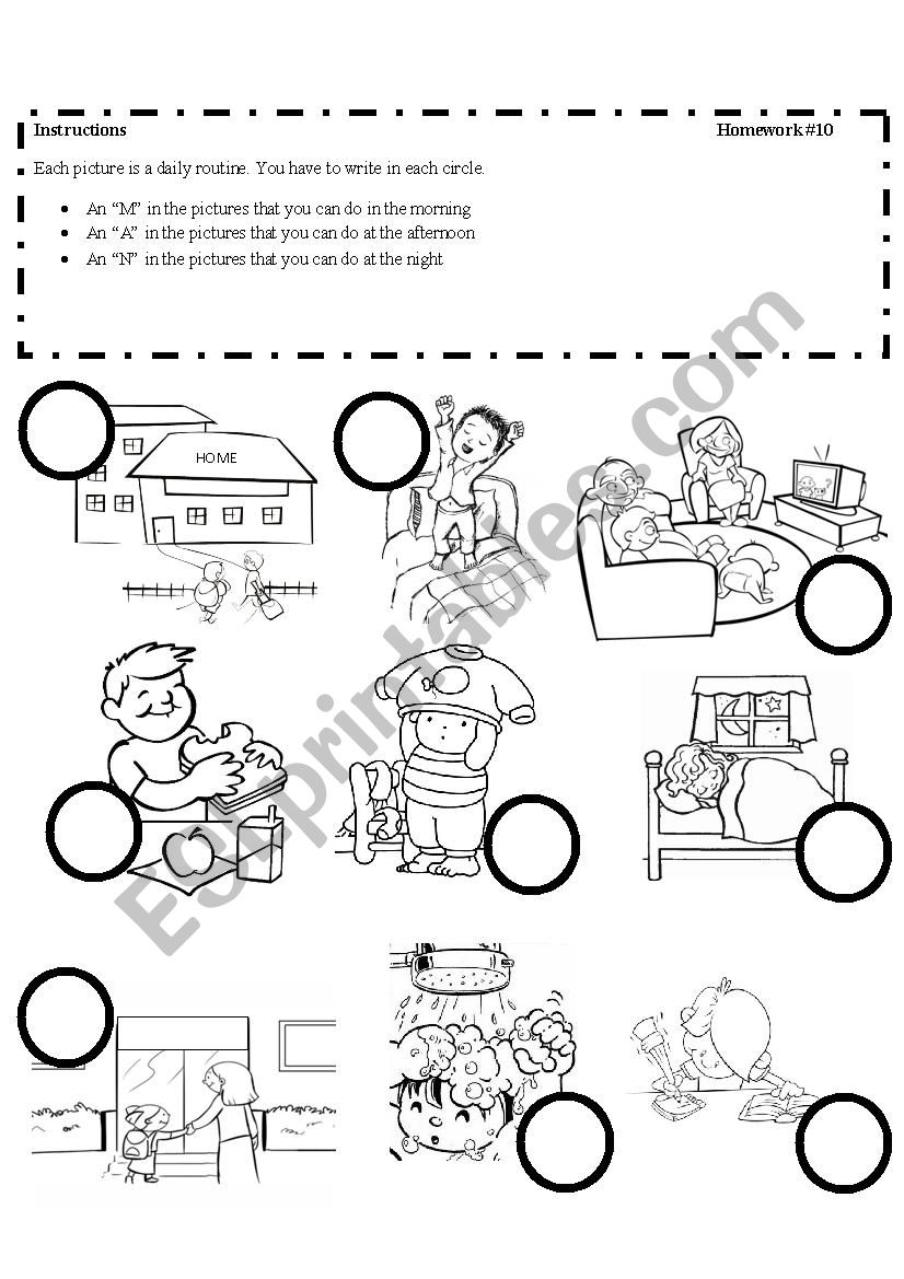 My daily routines worksheet