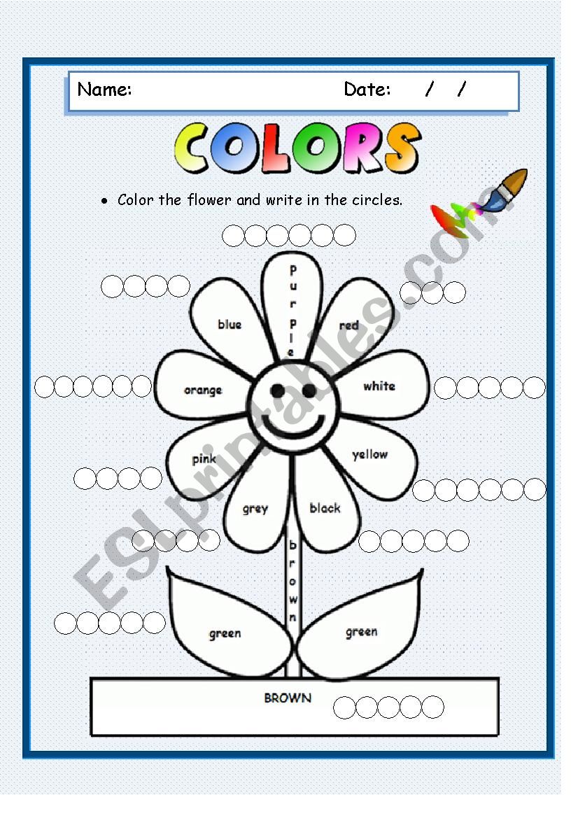 Color the flower worksheet