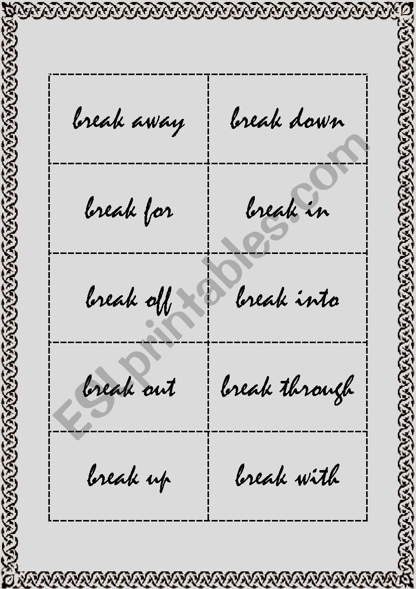 BREAK - PHRASAL VERBS - flashcards