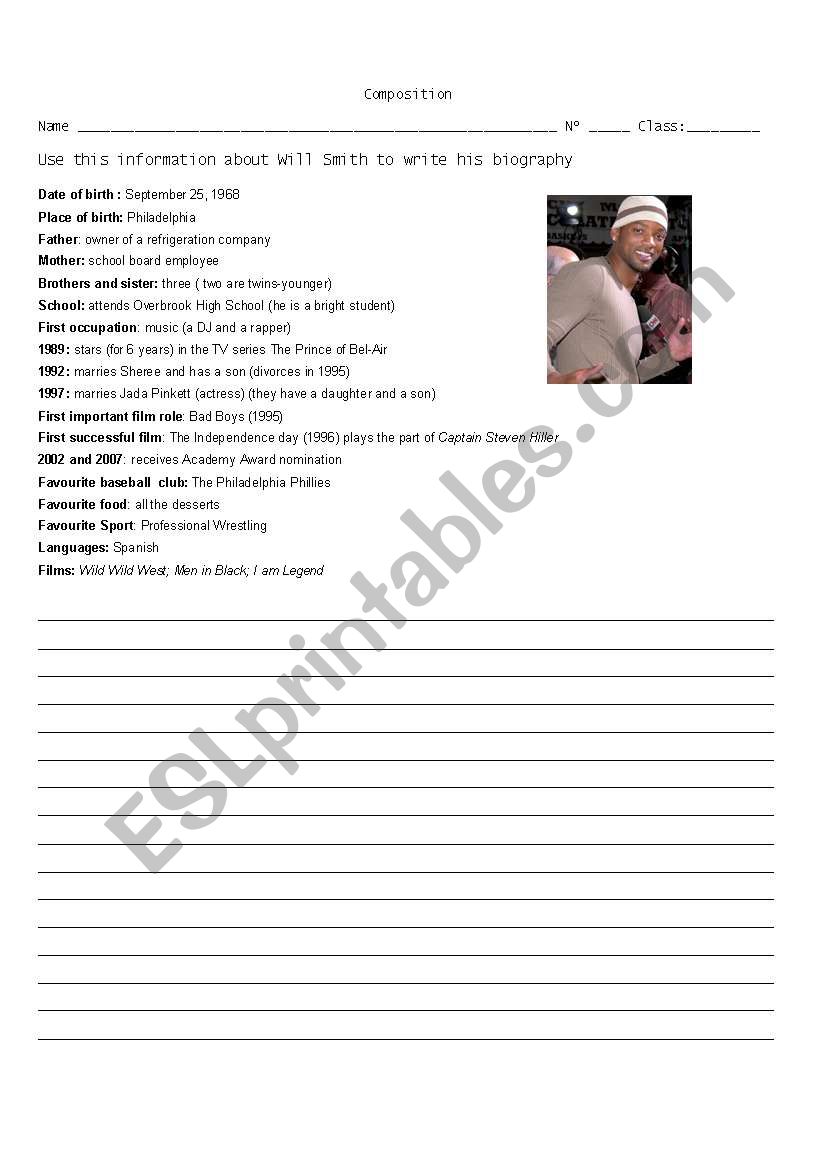 Will Smith worksheet