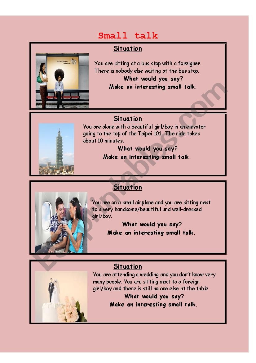 Small talk worksheet