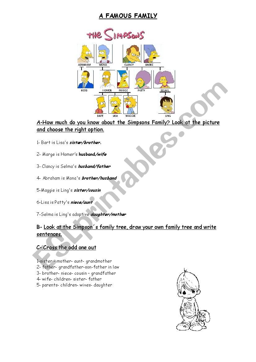 A famous Family worksheet
