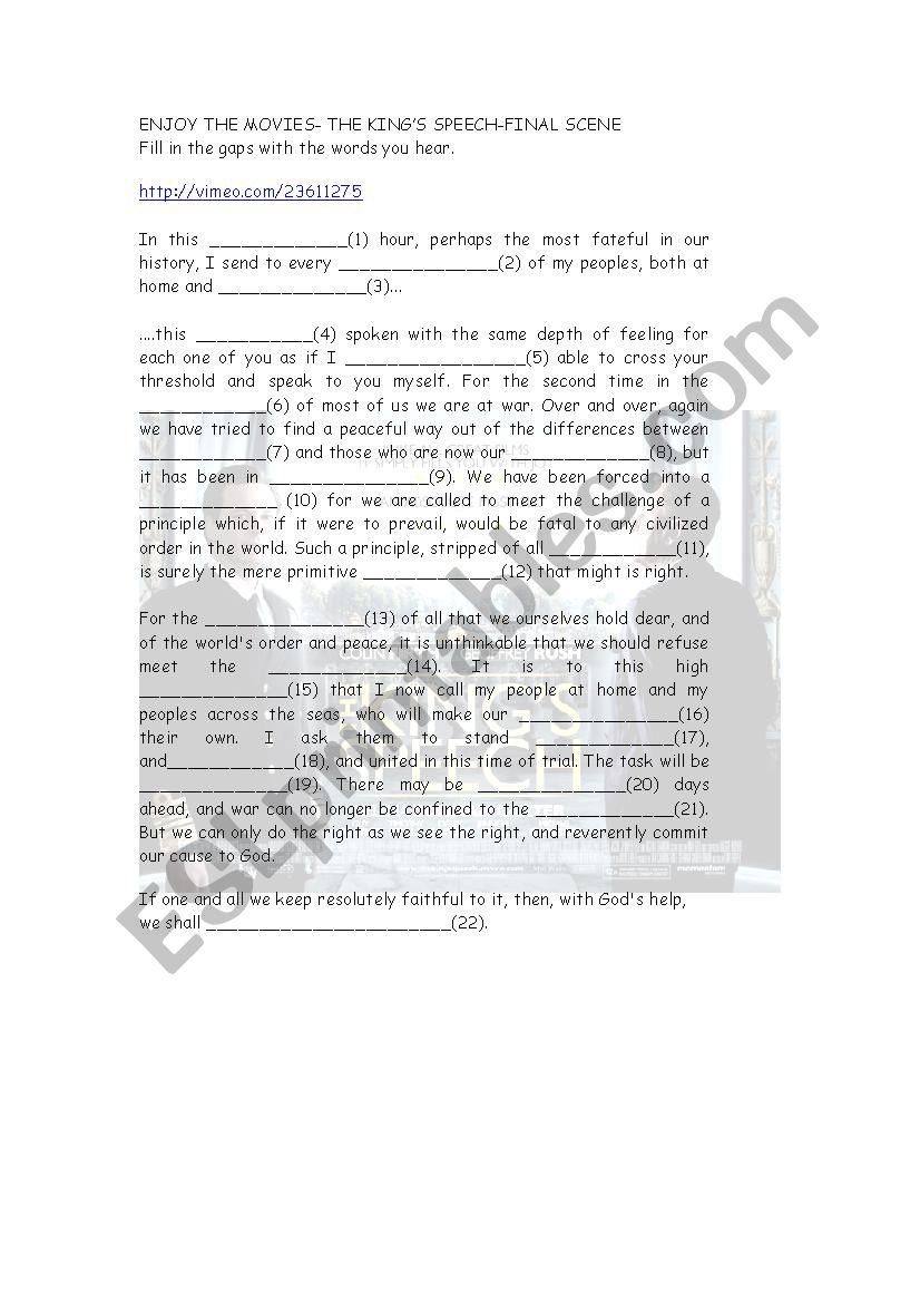 The KingÂ´s Speech-The Movie-Last Speech