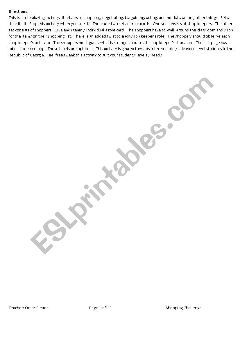 Shopping_Challenge worksheet