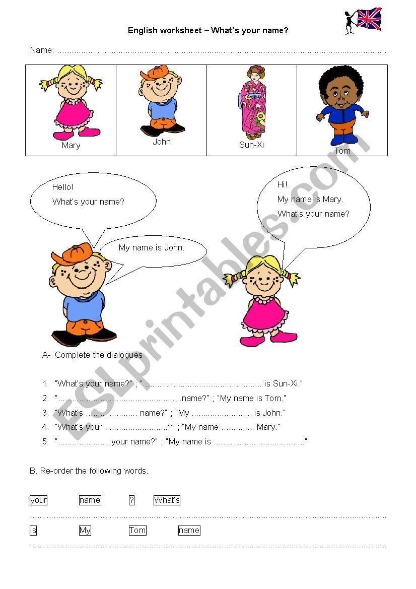 Whats your name? worksheet