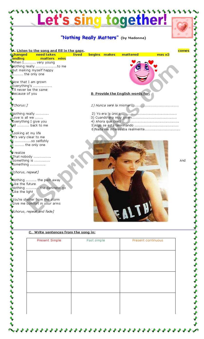 MadonnaÂ´s song (Nothing Really Matters)