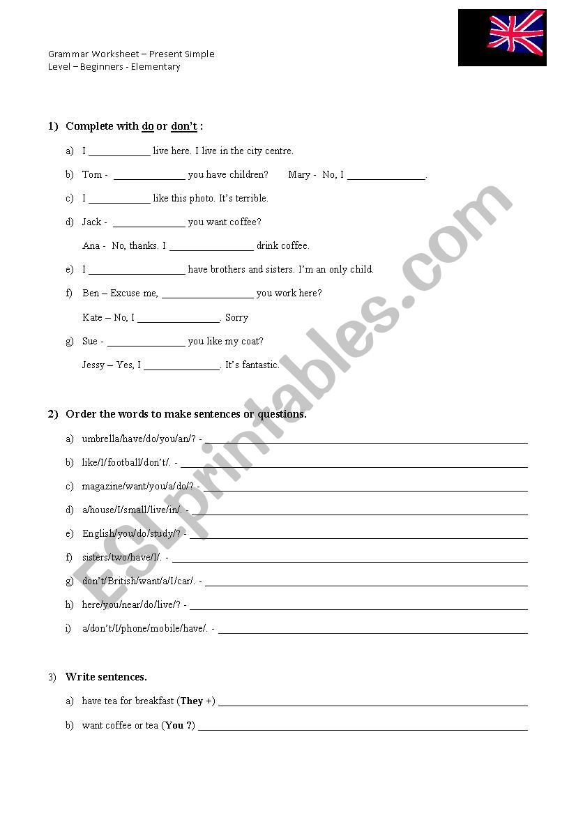 Present Simple worksheet