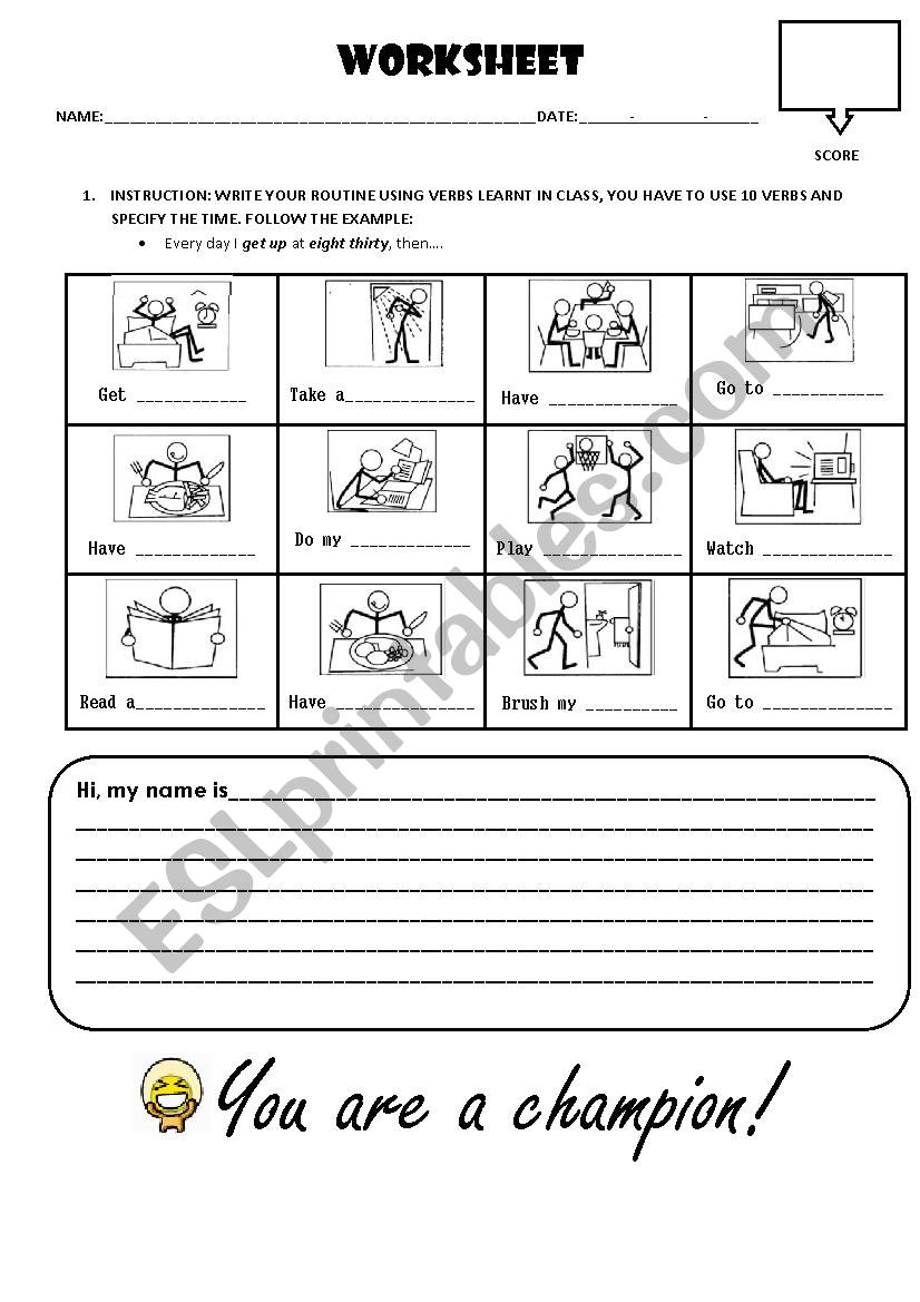 DAILY ROUTINE 2 worksheet