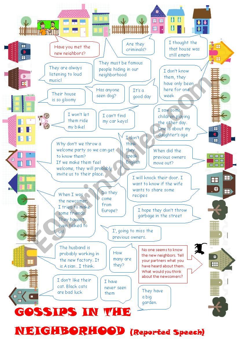 Reported Speech worksheet