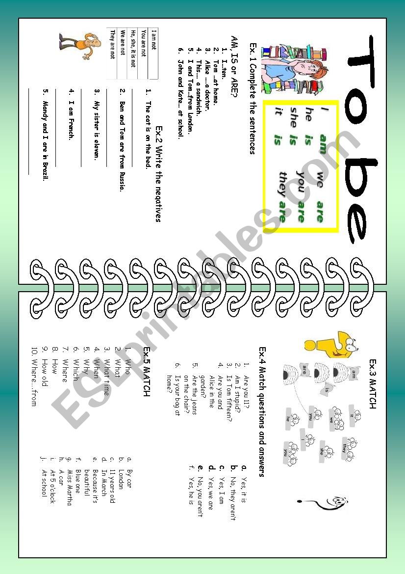 Verb TO BE worksheet